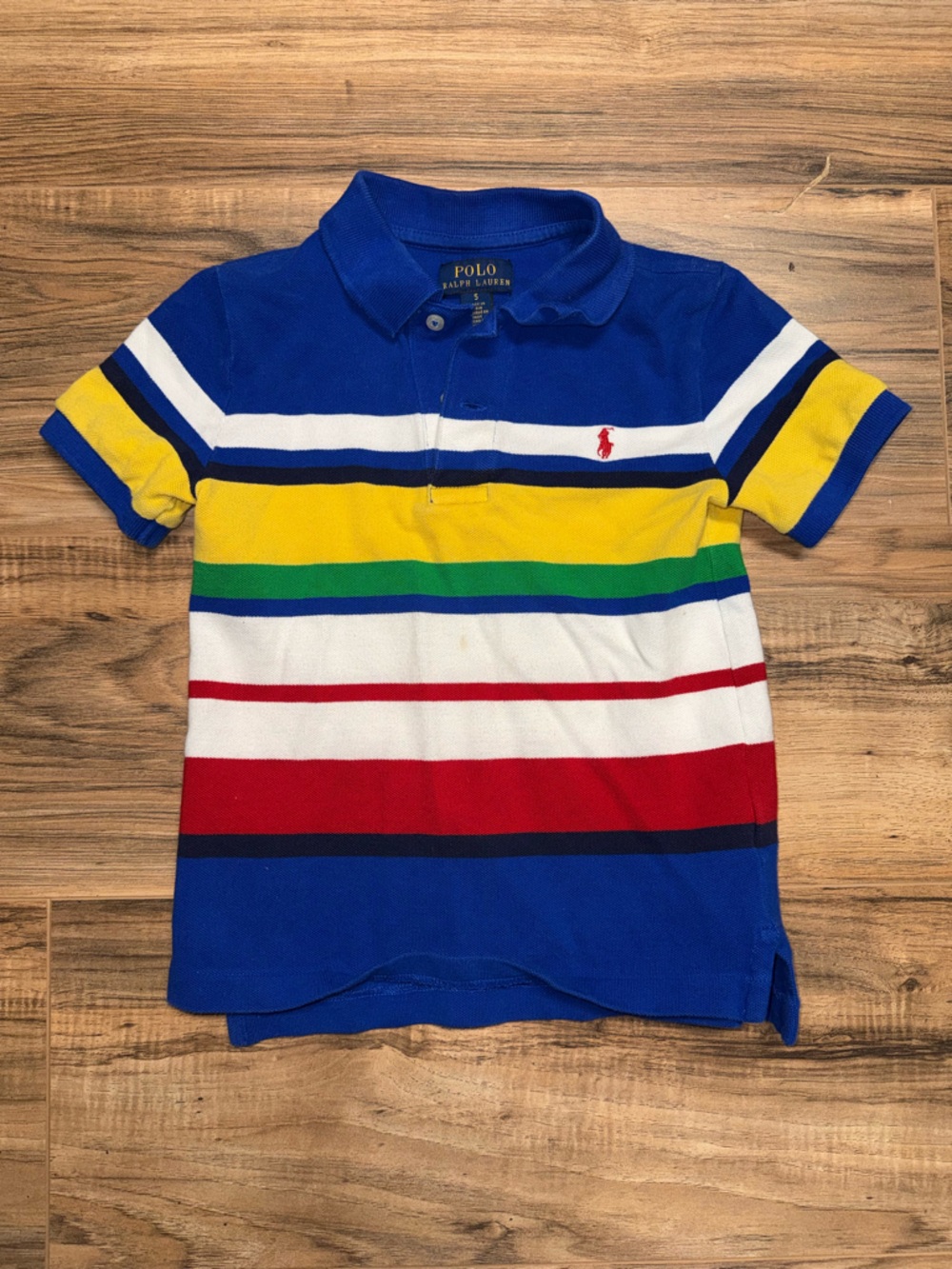 Polo by Ralph Lauren Boys Blue Multicolor Striped Polo Shirt